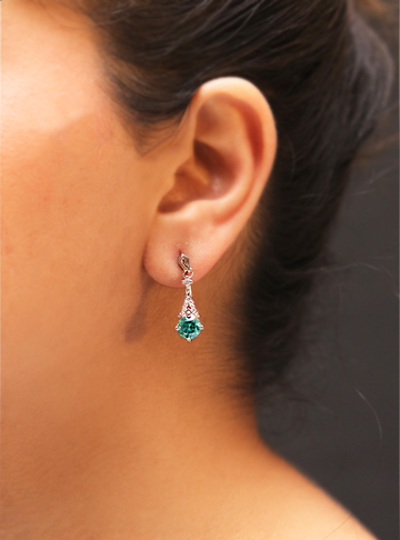 Emerald Arrowhead Earrings