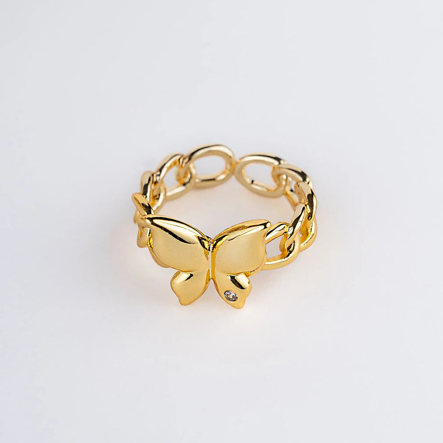 Butterfly Chain Ring Golden