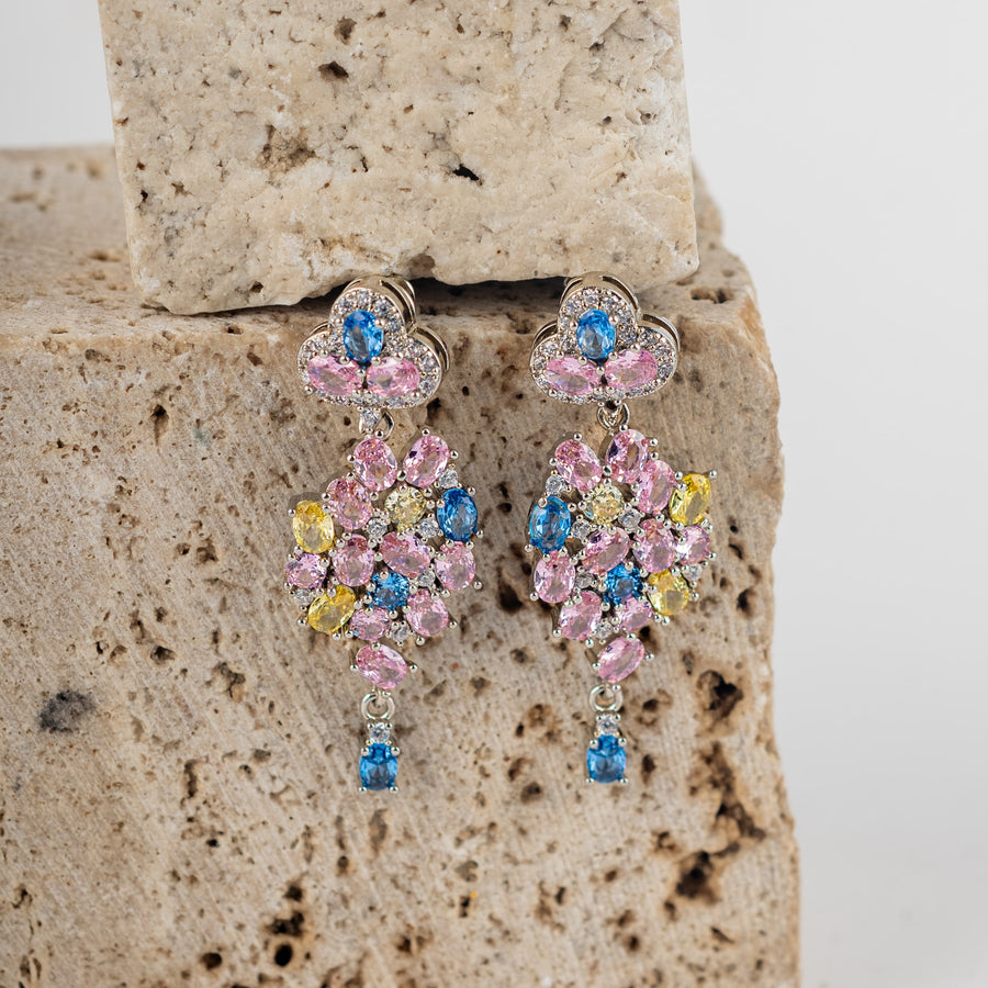Multi Color Gems Earrings