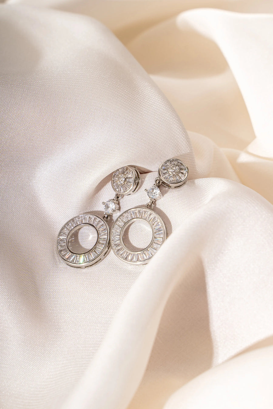 Sparkling Silver Zirconia Stud Earrings