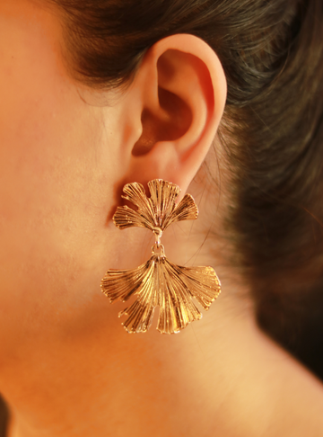 Gold Palm Leaves Earrings