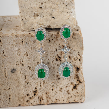Sterling Silver Emerald Earrings